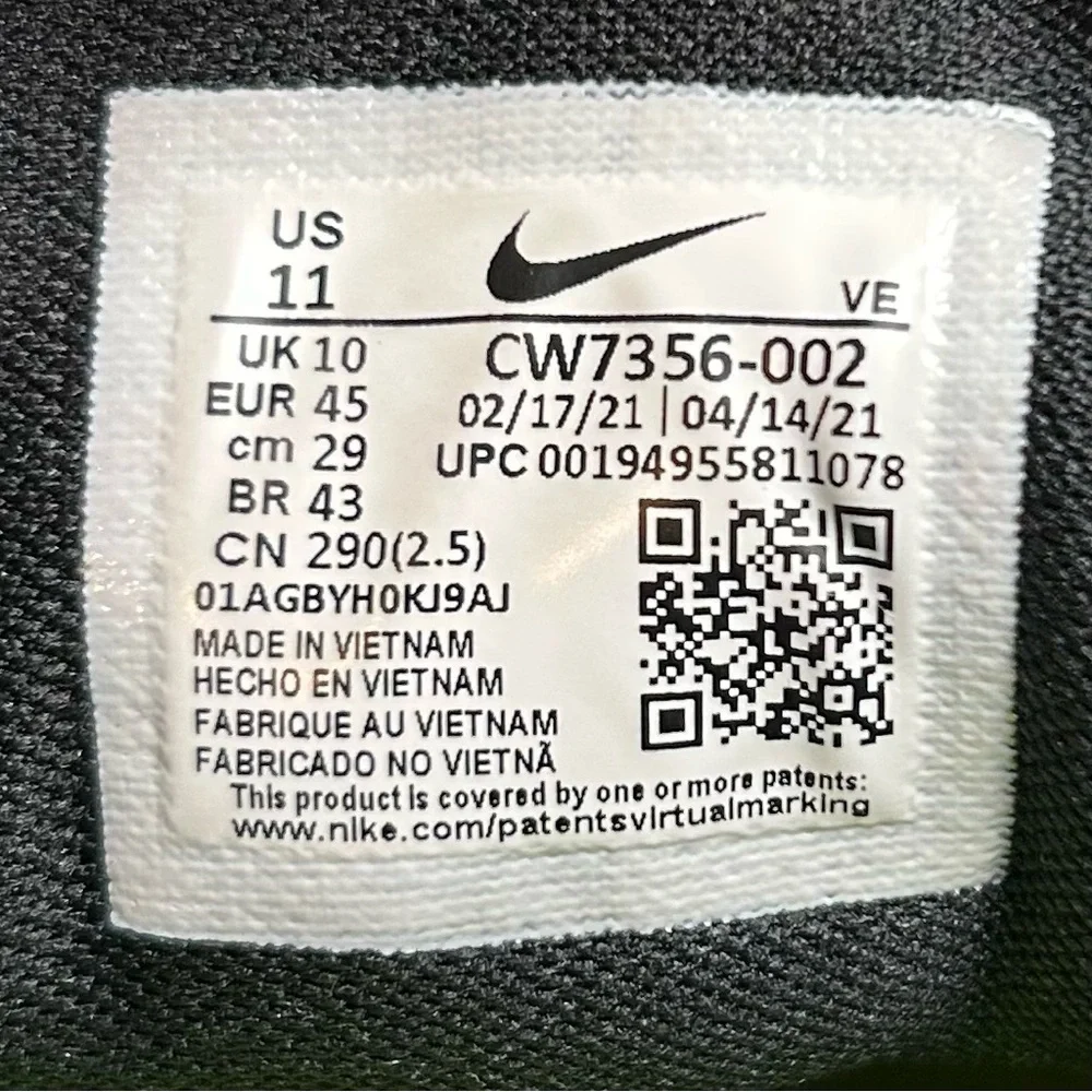 Nike Air Zoom Pegasus 38 Mens‎ Running Shoes Black White CW7356-002 Size 11